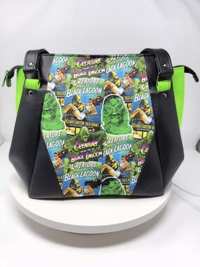 New Handmade Black and Neon Green Horror Pinup Style Vinyl Hand Crafted Samaren